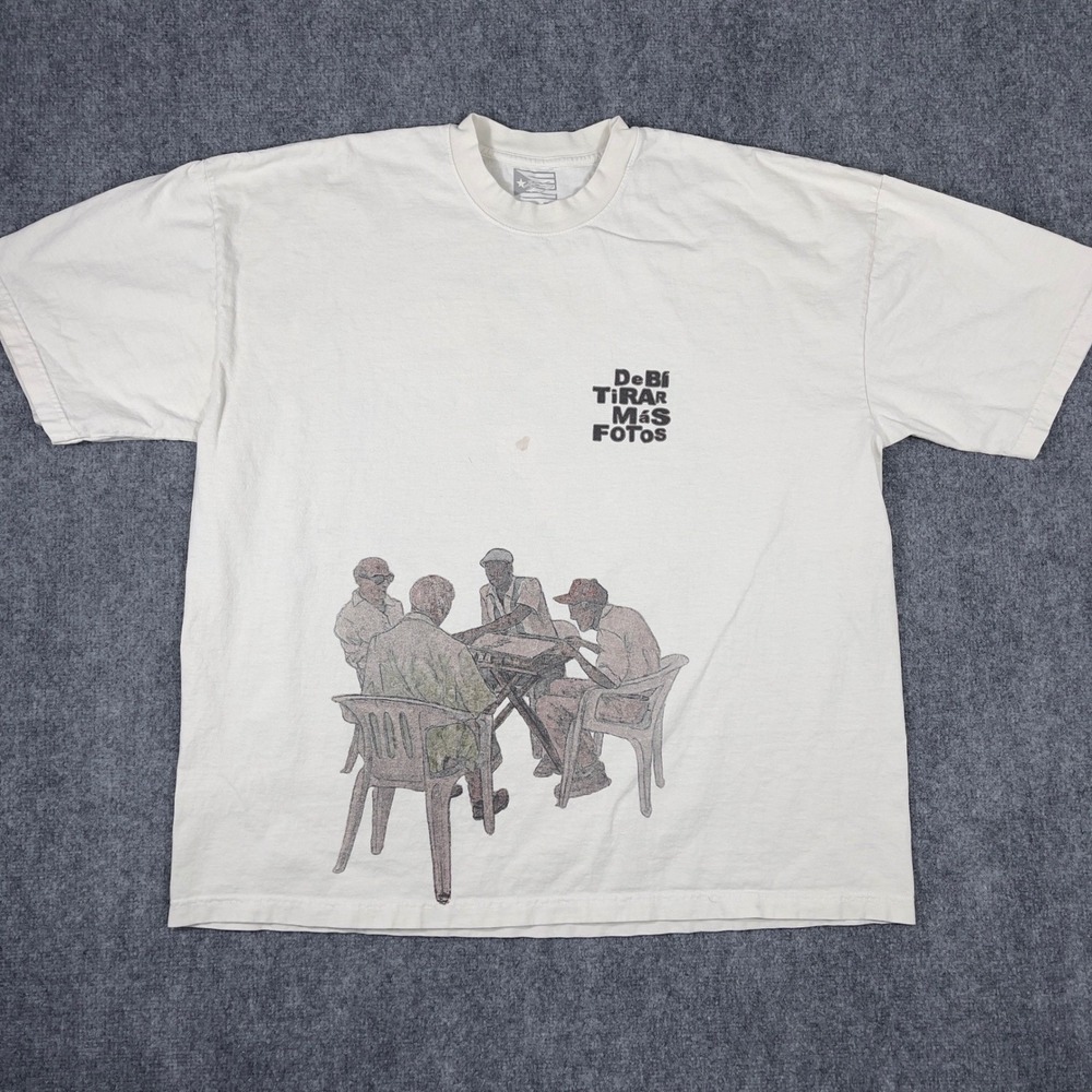 Bad Bunny De Bi TiRaR MaS FoToS T-Shirt Mens 2XL‎ Cream Dominoes Graphic Tee